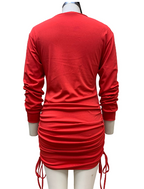 Women's Pleated Long-Sleeved Christmas Dress