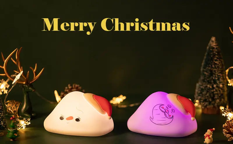 Christmas Hat Shaped Night Light for Holiday Decor | Embroidered Cap