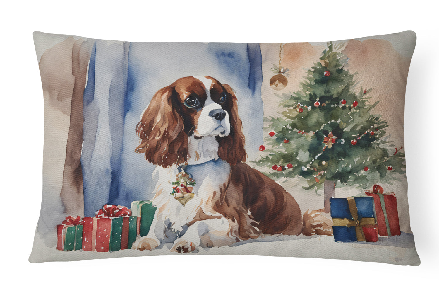 Cavalier Spaniel Christmas Throw Pillow