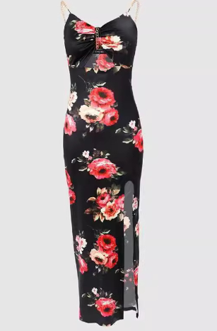 Floral Print Spaghetti-Strap Dress for Women