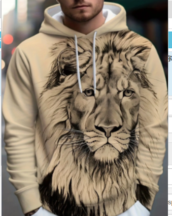 Lion Hoodie with 3D Print Casual Pullover Jacket | Streetwear