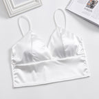 White Satin Wireless Camisole Bralette