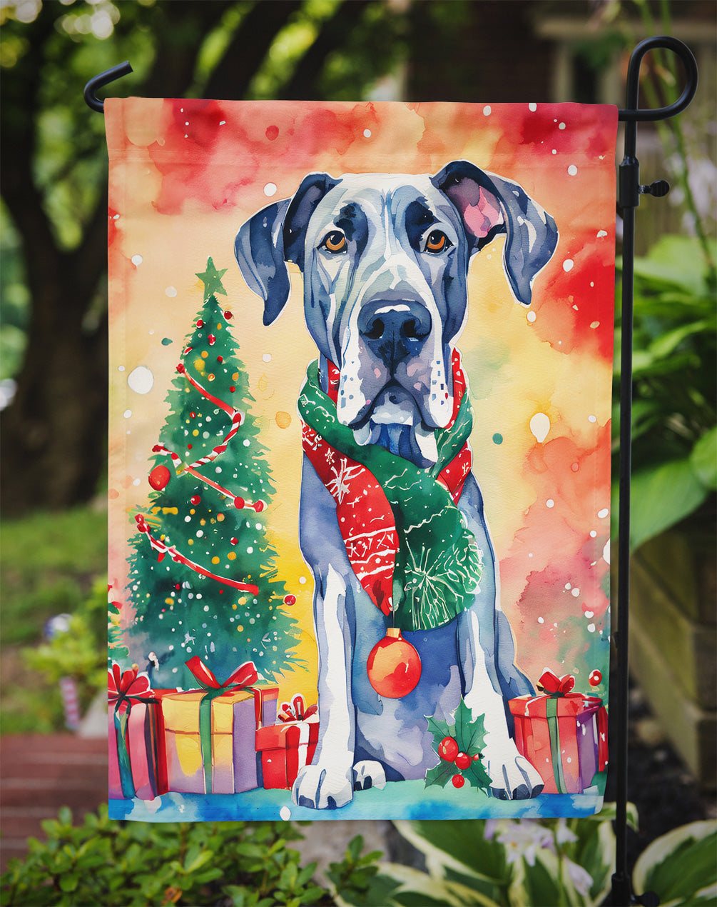 Great Dane Christmas Garden Flag