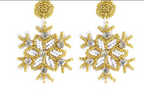 Trendy Christmas Earrings with Reindeer and Snowman Design