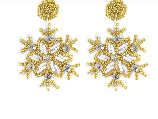 Trendy Christmas Earrings with Reindeer and Snowman Design
