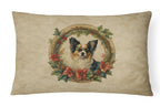 Papillon Christmas Flowers Throw Pillow