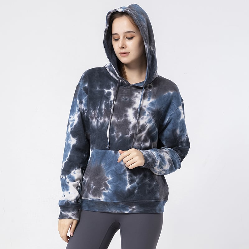 Cotton Tie-Dyed Sweater Coat for Women