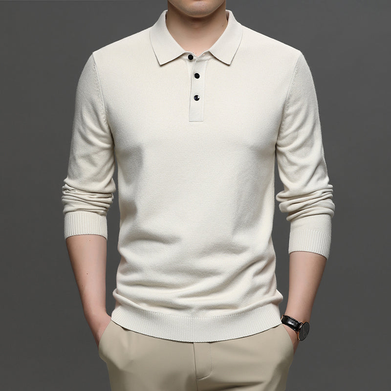 Men's Casual Business Wool T-shirt with Lapel Design | Streetwear