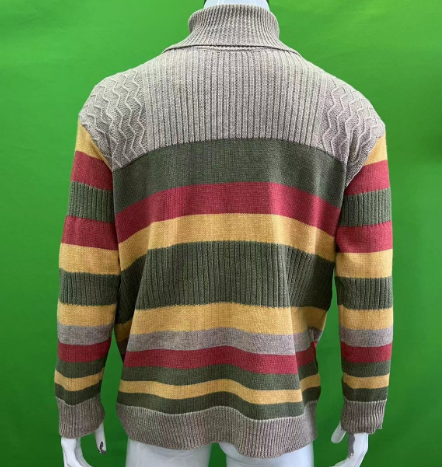 Men's Color Block Turtleneck Knitted Sweater