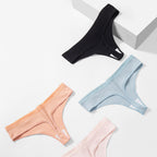 Trendy Solid Color Breathable Low Waist Women's Thongs