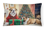 English Bulldog Christmas Throw Pillow