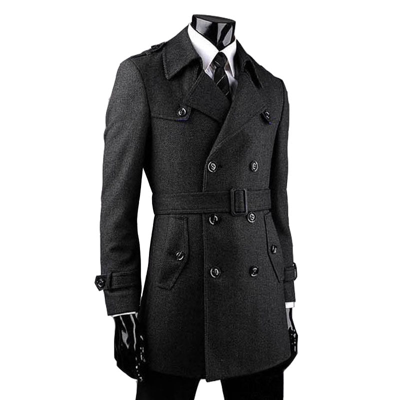 Plus Size Men's Cashmere Coat for Autumn & Winter