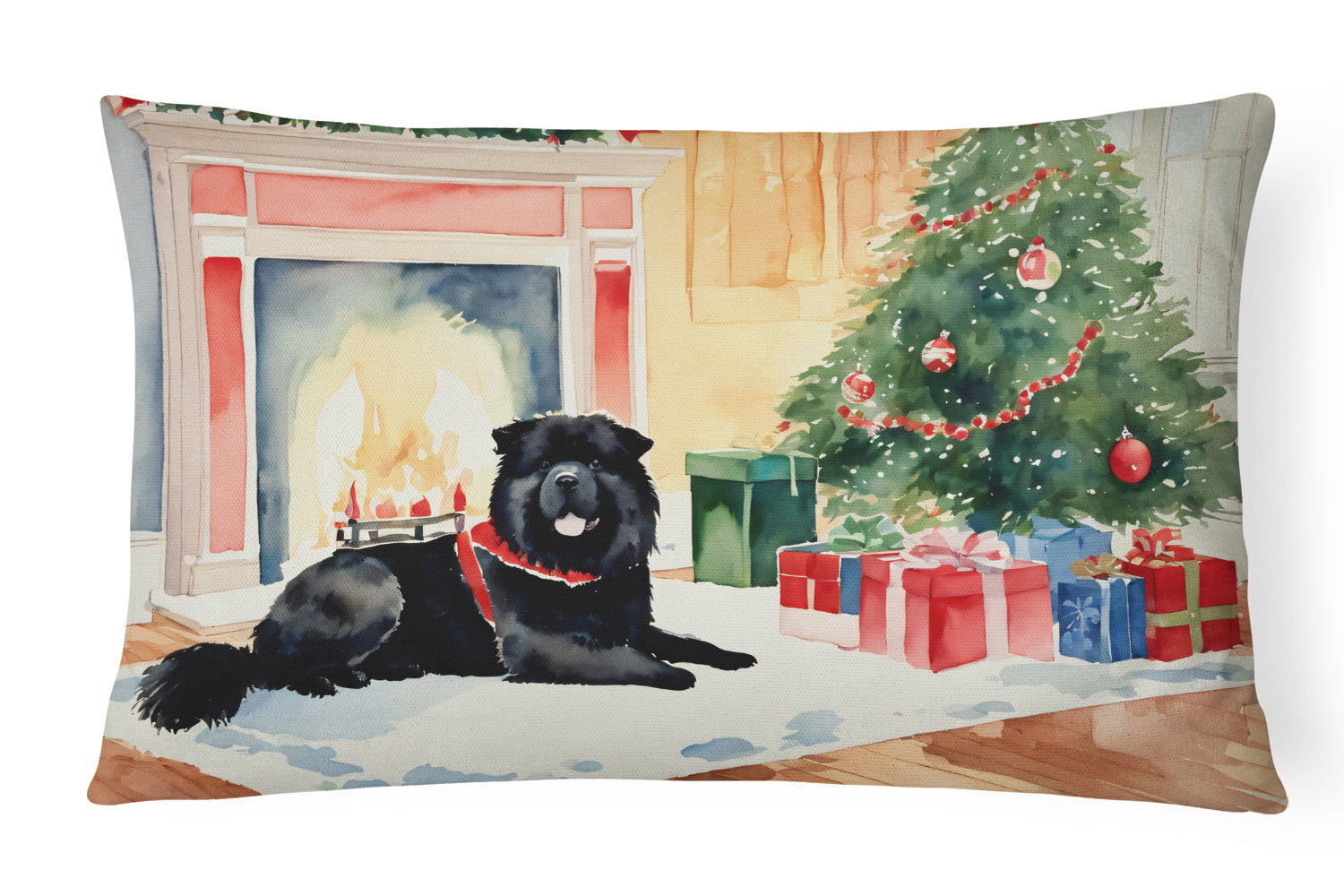Chow Chow Cozy Christmas Throw Pillow