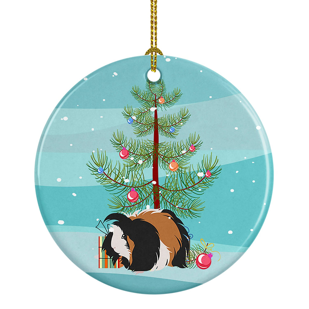 Sheba Guinea Pig Merry Christmas Ceramic Ornament