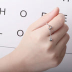 Hollow Cat Bell Tassel Ring