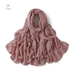 Solid Color Viscose Cotton Scarf for Muslim Women (One)