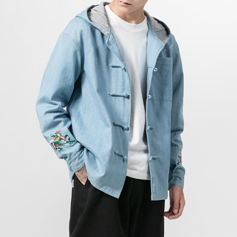 Chinese Style Men's Hooded Tang Suit Jacket