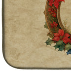 Afghan Hound Christmas Flowers Dish Drying Mat