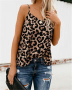 Leopard Print Summer V-Neck Sleeveless Tank Top