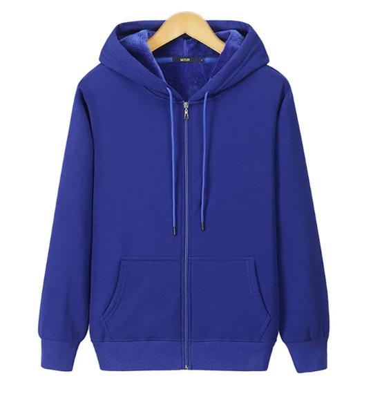 Fleece Warm Men's Zipper Hooded Sweater