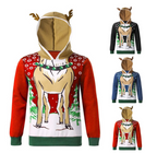 Autumn Men's Jacket with Christmas Reindeer Hoodie | Streetwear