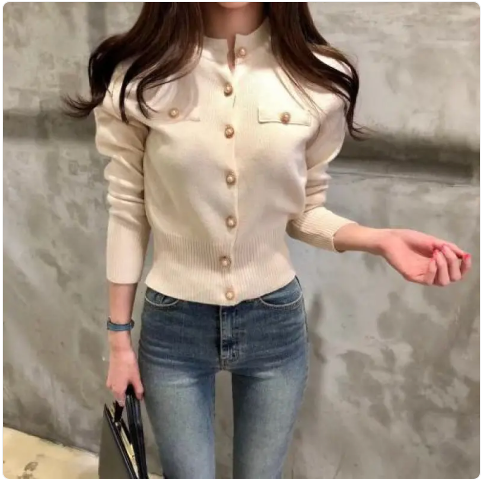 Single-Breasted Cardigan Sweater