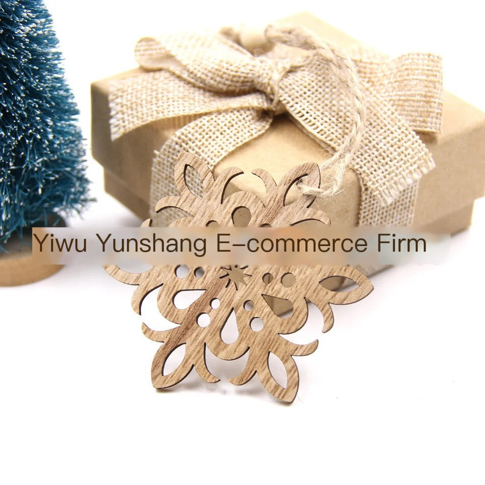 Christmas DIY Snowflake Wooden Pendant for Crafting