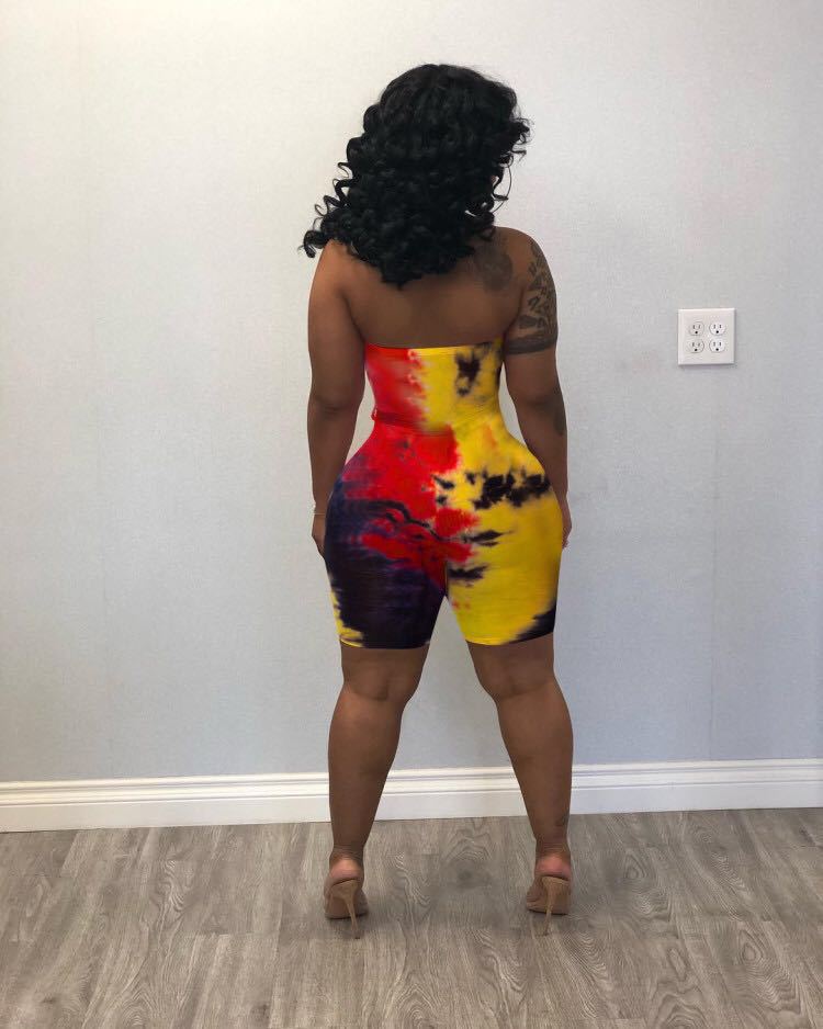 Tie-Dye Strapless Bodysuit - Sexy Style