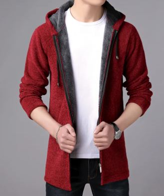 Men's Casual Knitted Fleece Cardigan Sweater