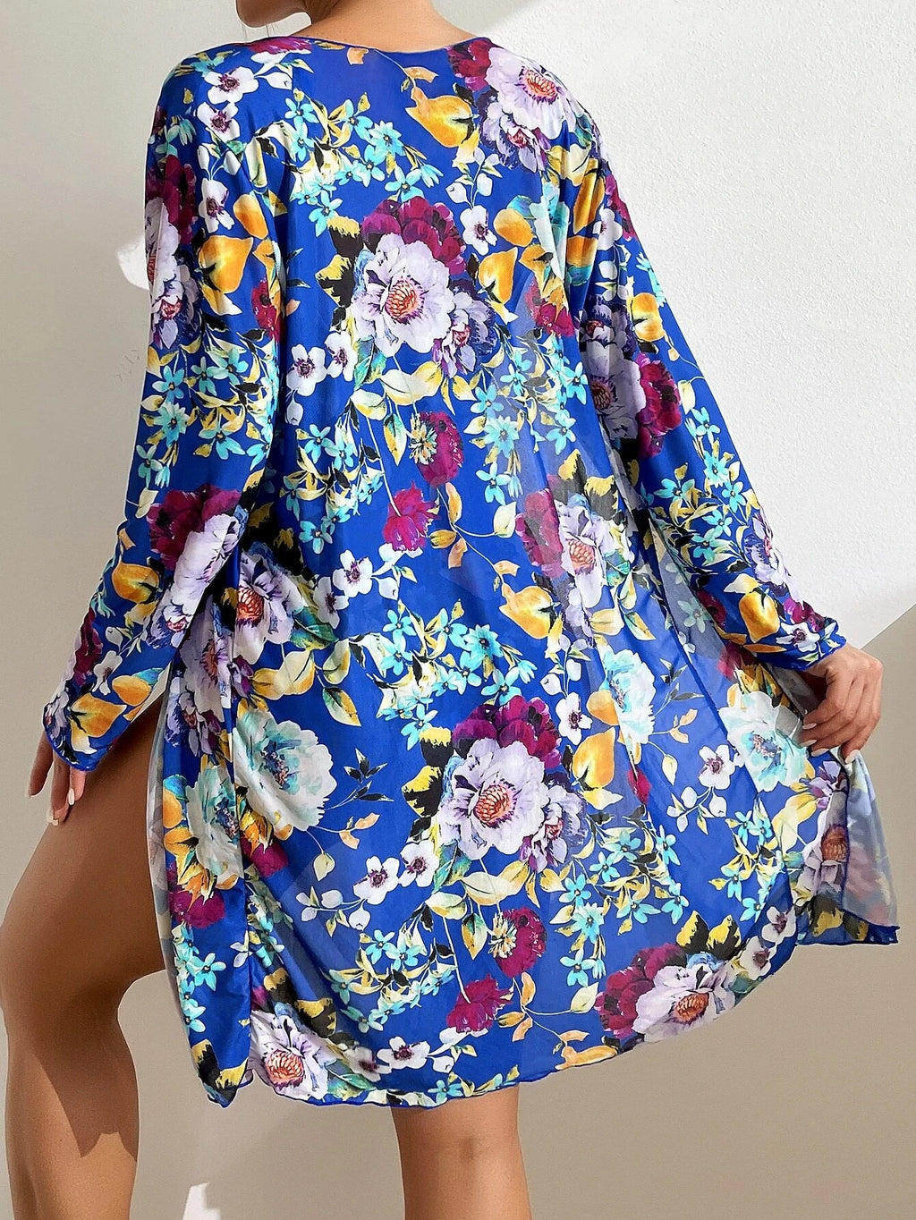Floral One Piece Swimsuit with Cover Up for Women