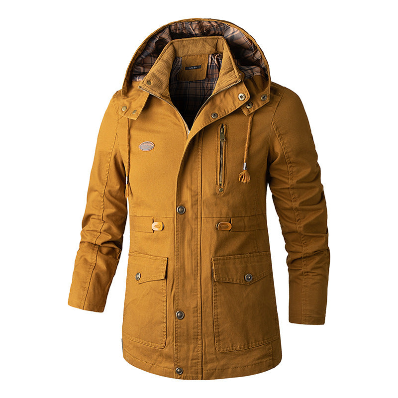 Plus Size Hooded Windbreaker Jacket for Men