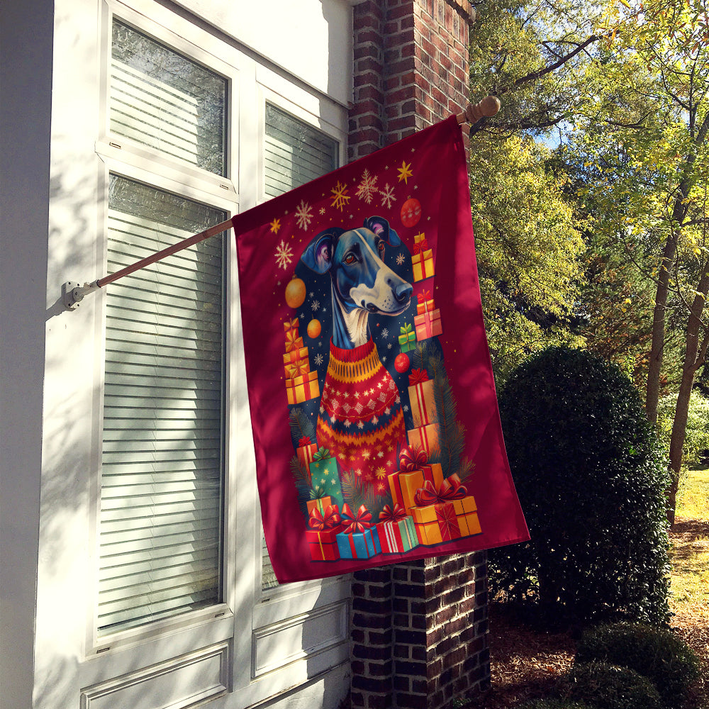 Greyhound Holiday Christmas House Flag