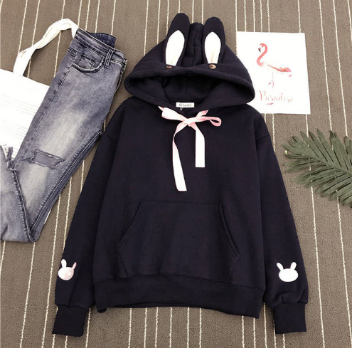 Plum Blossom Print Hooded Sweatshirt for Girls | Streetwear