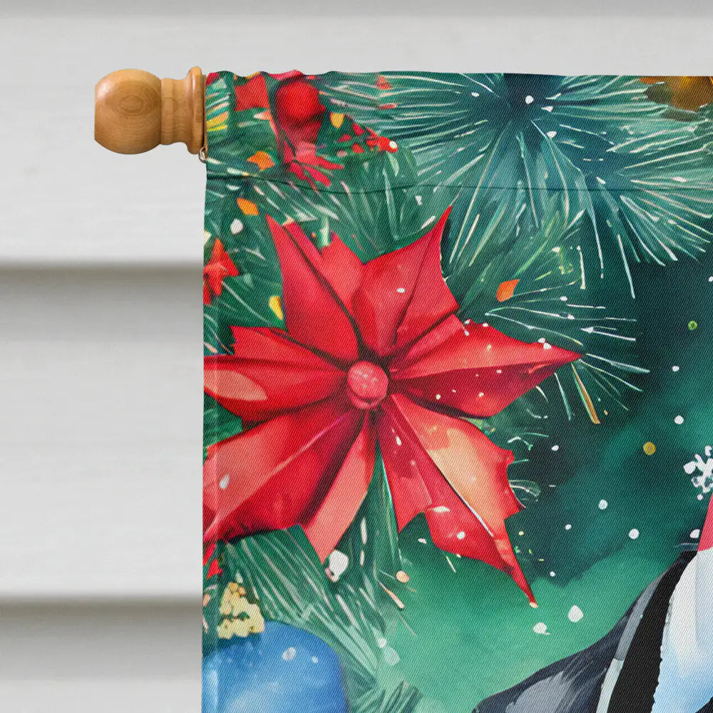 Pug Christmas House Flag