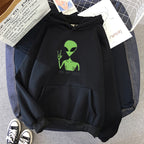 Alien WE OUT HERE Print Oversized Hoodie for Women | Streetwear