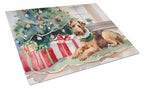 Airedale Terrier Cozy Christmas Glass Cutting Board