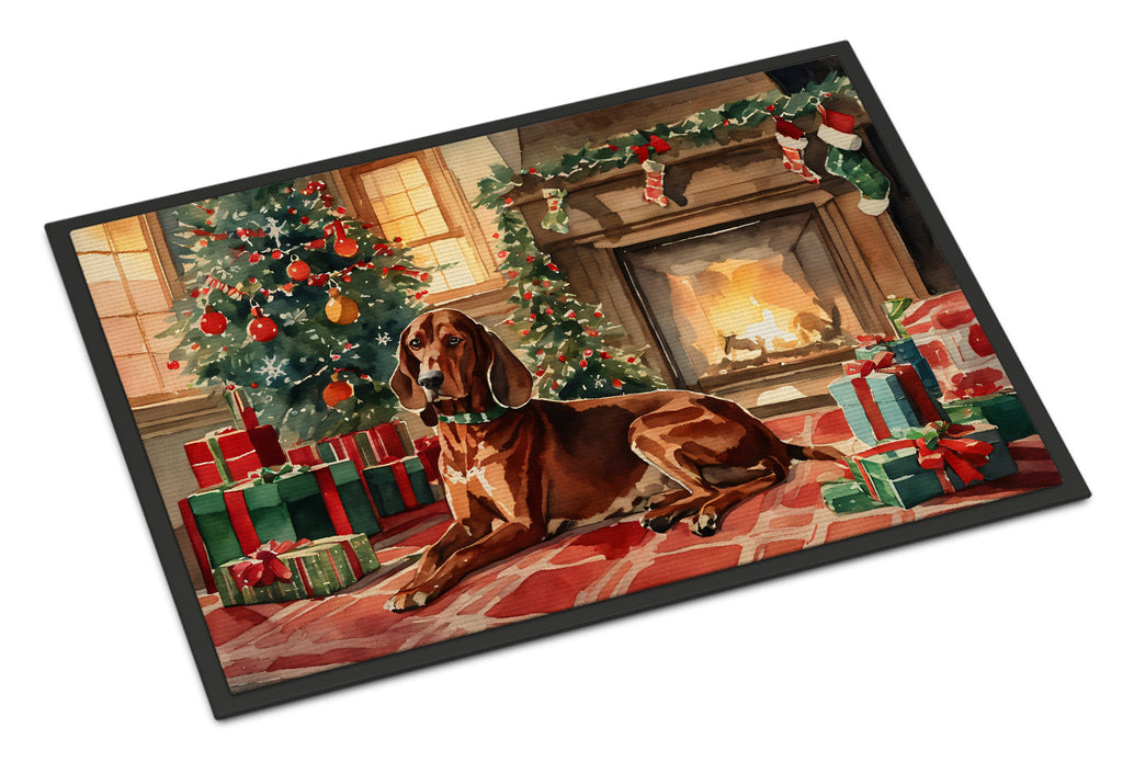 Redbone Coonhound Cozy Christmas Doormat
