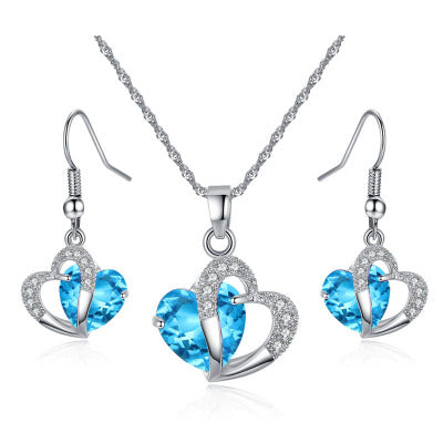 Amethyst Zirconia Necklace and Earring Set for Christmas