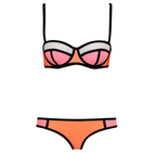 Colorblock Neoprene Bikini Set