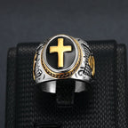 [Discontinued] Men's Titanium Steel Cross Signet Ring