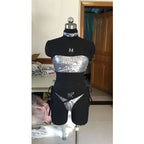 Two-Color Sequin Bikini Set - In Stock