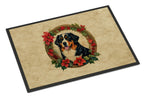 Bernese Mountain Dog Christmas Flowers Doormat