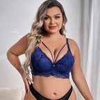 Large Size Women's Adjustable Lace Bra with Thin Straps