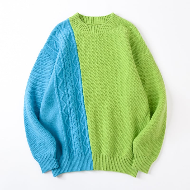 Couple's Loose Stitching Pullover Sweater | Streetwear