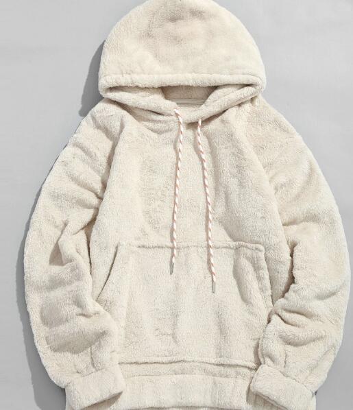 Hooded Lamb Wool Pullover with Kangaroo Pocket | Streetwear