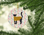 Yellow-Throated Marten Christmas Ceramic Ornament