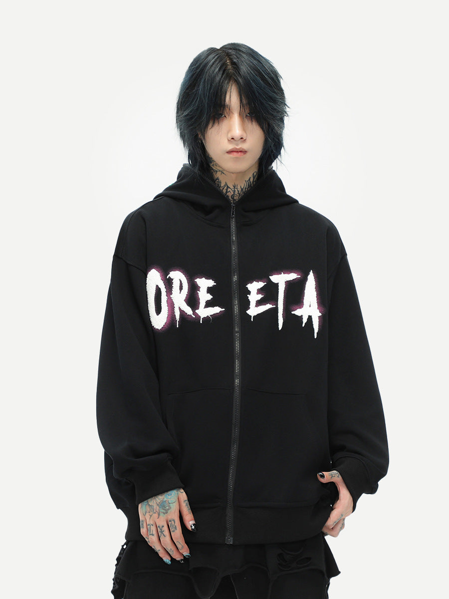 Embroidered Teddy Bear Ear Hooded Wool Coat | Streetwear