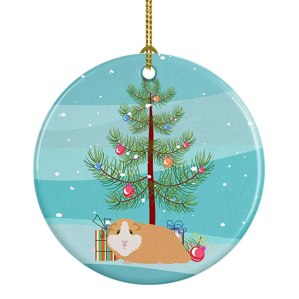 American Guinea Pig Merry Christmas Ceramic Ornament