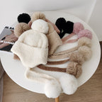 Cute Zaihuile Earflaps Thermal Knitting Wool Cap | Embroidered Cap