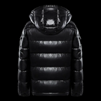 Black Glossy Down Jacket - Couples Coat